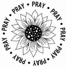 Pray Sunflower Word Circle