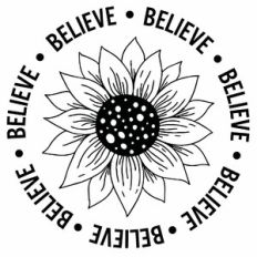 Believe Sunflower Word Circle