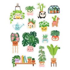 Kawaii House Plant Stickers