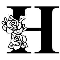 FLORAL ALPHABET LETTER H