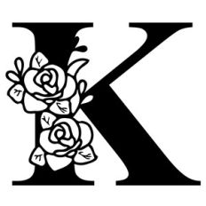 FLORAL ALPHABET LETTER K