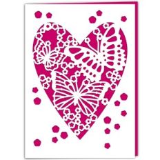 Flock of Butterflies Heart Card