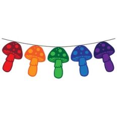 rainbow mushroom banner