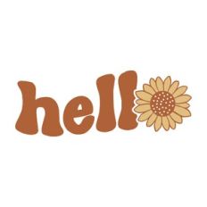 Retro Hello Sunflower