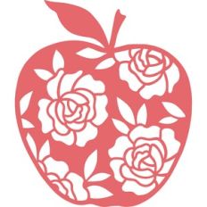 floral apple silhouette