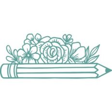 floral pencil border