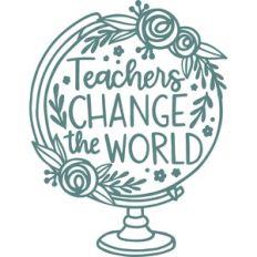 teachers change the world floral globe