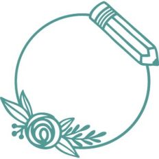 pencil monogram wreath