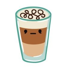 Kawaii Latte with Chocolate Swirls