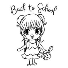 Back to school cute chibi girl