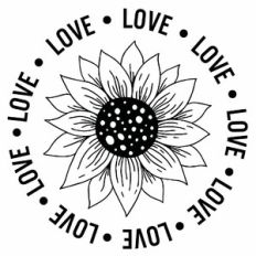 Love Sunflower Word Circle