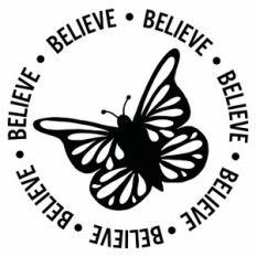 Believe Butterfly Word Circle