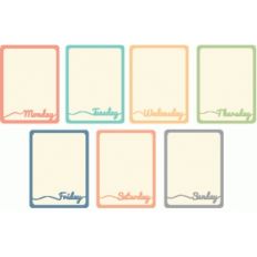 set of 7 days of the week journaling cards