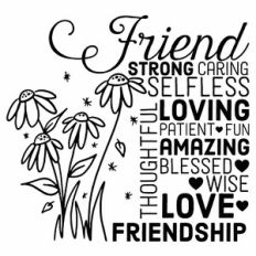 Friend Wildflower Word Art Wall Art