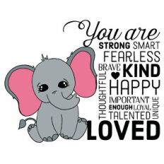 Cute Elephant You Are Word Art Wall Art