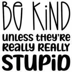 Be Kind Unless They're Really Really Stupid Quote