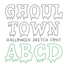 BFC Ghoul Town Drip Halloween Sketch Font
