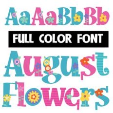 August Flowers Color Font