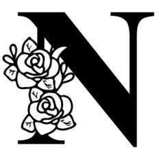 FLORAL ALPHABET LETTER N