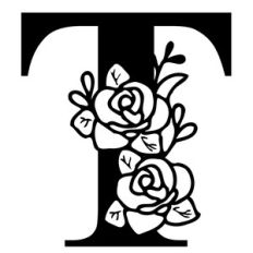 FLORAL ALPHABET LETTER T
