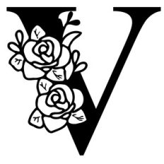 FLORAL ALPHABET LETTER V