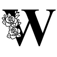 FLORAL ALPHABET LETTER W