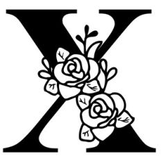 FLORAL ALPHABET LETTER X
