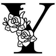 FLORAL ALPHABET LETTER Y