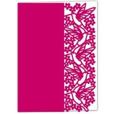 Hummingbird and Blossom Lace Edged Card