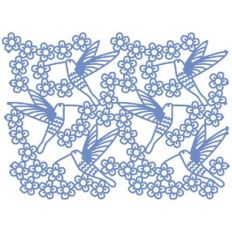 Hummingbird and Blossom Repeating Border Scene