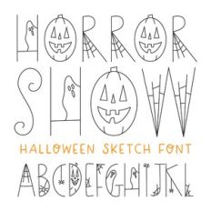 BFC Horror Show Doodled Halloween Sketch Font
