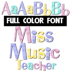 Miss Music Teacher Color Font