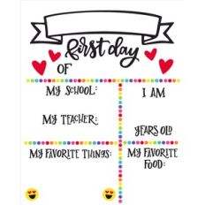First Day Of School Personalized Chart