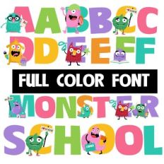 Monster School Color Font