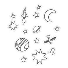 Space Coloring Stickers