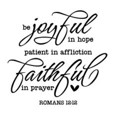 be joyful in hope patient in affliction faithful in prayer