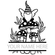 mushroom winged gnome split frame