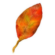 Watercolor Fall Autumn Leaf Print and Cut