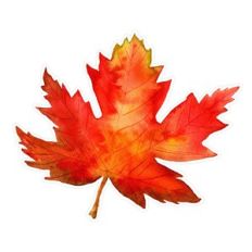 Autumn / Fall Watercolor Maple Leaf Print and Cut