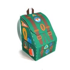 Fox Camping Backpack Box Print and Cut