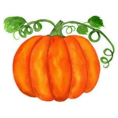 Fall / Autumn Watercolor Pumpkin Print and Cut