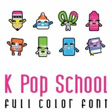 K Pop School Full Color Font