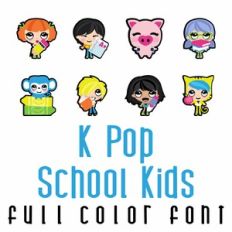 K Pop School Kids Full Color Font