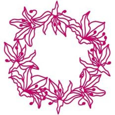 Lily Flower Garland Wreath Frame