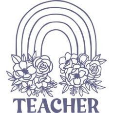 floral teacher rainbow