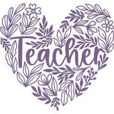 teacher heart with leaves