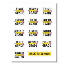 School Grade Sticker Sheet