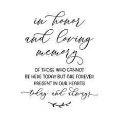 in honor and loving memory