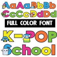 K-Pop School Color Font