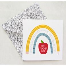 teacher rainbow card and envelope
